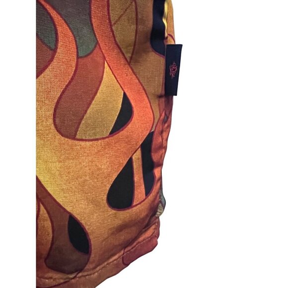 Dragonfly Black Vintage Graphic Flames Retro Rockabilly Button Up Shirt Small - Picture 6 of 10